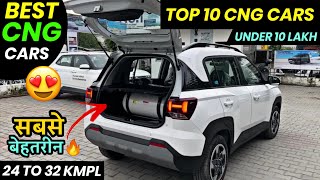 Top 10 Best CNG Cars Under 10 Lakh In India 2024  Best CNG Cars In India 2024 Tata Maruti Hyundai [upl. by Enyrhtak]