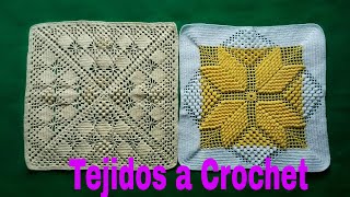 CUADRADO PARA COLCHAS Y COJINES Tejidos a Crochet Muestras [upl. by Irv882]