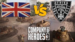 CoH3 preview 1v1 AE as Brits vs Vulcan as DAK  Great game from the London press event [upl. by Bouton]