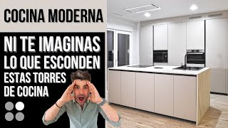 Cocina MODERNA ABIERTA con ISLA en Cashmere Cocinas CJR [upl. by Yemane246]