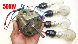 New Experiments idea Make 240v 50k Light Bulb AC Current First Electric Generator [upl. by Aisya342]