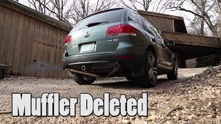 High Mileage V10 Touareg Update Muffler Delete  Straight Pipe [upl. by Adanar]