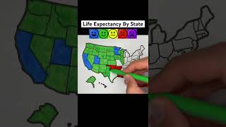 Life Expectancy By State 🇺🇸 Interesting USA Maps usa unitedstates map geography states [upl. by Marianne]