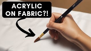 Can ACRYLIC Paint Be Used on Fabric 👕👗  NO MEDIUMs  Part 1 [upl. by Laing]