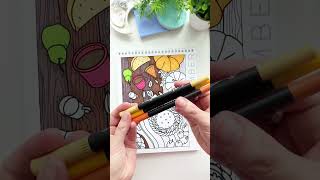 Thanksgiving Themed Color by Day Calendar Page coloringbookforadults adultcoloringsupplies [upl. by Abehs]