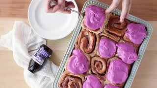 Lemon Poppy Seed Elderberry Rolls with Dragon Fruit Frosting [upl. by Chevalier604]