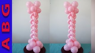 Balloon Column tutorial twisted braid decoration idea  Balloon Centerpiece how to [upl. by Hwang]