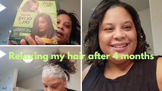 I Relaxed my hair After 4 months STRETCH How to relax hair at homeRelaxed hair [upl. by Teddy479]