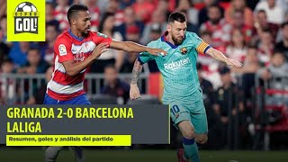 Granada vs Barcelona 02 resumen análisis y goles por LaLiga Santander [upl. by Ynatterb]