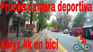 Prueba Camara Deportiva Kelyx 4k en bicicleta de dia [upl. by Kcub]