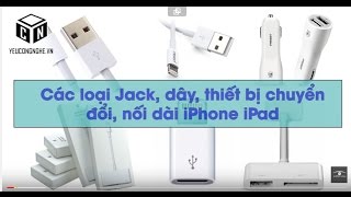 Các loại giắc dây thiết bị chuyển đổi nối dài iPhone iPad Hà Nội [upl. by Arlette]