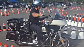 Robert Grimsley showing complete and total control practicing the slow ride on his Road Glide Police [upl. by Eilagam587]