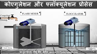 Coagulation and flocculation in flash mixer amp flocculator हिंदी  Water treatment processHindi [upl. by Zimmer]