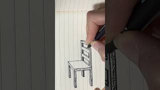 Easy OnePoint Perspective Chair Drawing Tutorial shorts [upl. by Lindberg523]