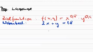 LagrangeMultiplikator Optimierung mit Nebenbedingung  MatheBeispiele [upl. by Edecrem]