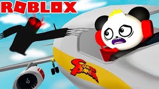 ROBLOX ESCAPE AIRPLANE GOOD ENDING Lets Play Roblox with Combo Panda [upl. by Darnok]