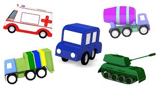 Creamos vehículos con 4 coches coloreados Vídeos de juguetes infantiles [upl. by Franza]