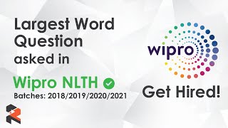 WIPRO CODING QUESTION  LARGEST WORD [upl. by Jordison]