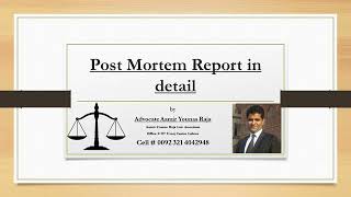 Post Mortem Report in detail [upl. by Ineslta]