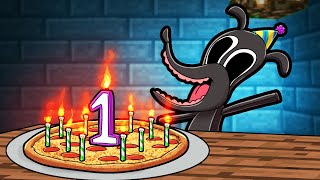 Baby CARTOON DOG 1 Year Old BIRTHDAY Minecraft [upl. by Birdella758]