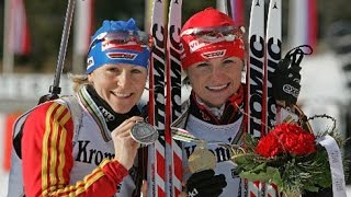 BiathlonWM Antholz 2007 Das Duell der Freundinnen  Henkel vs Glagow [upl. by Eeramit]