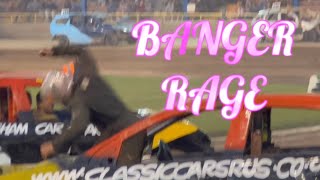 Crazy Banger Racing Head On Crash Driver Rage Hilarious  Arlington Stadium Raceway Spedeworth 4K [upl. by Naejarual]