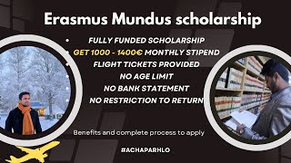 Erasmus Mundus Scholarship  Fully Funded  Get 1000  1400€ Monthly Stipend  Complete Process [upl. by Einniw]