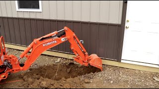 956 Little Backhoe Long Trench Hard Digging Kubota BX 23S [upl. by Pax546]