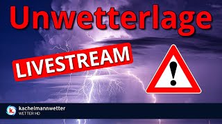 Unwetterlage durch schwere Gewitter am Dienstag  Livestream [upl. by Wynn]