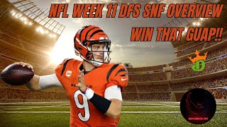 Week 11  SNF  Bengals vs Chargers  Showdown  NFL  DFS  Draftkings  Advice  Strategy  Lineup [upl. by Darla]