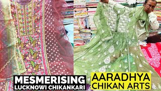 Buy Chikankari Kurtis Unstitched Georgette amp Organza Suits Saree Lehenga at Aaradhya Chikan Arts [upl. by Matthaus]