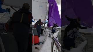 J105 near broach 30 knots of wind sailboating boat yardsailing sailing regatta learntosail [upl. by Nauqram]