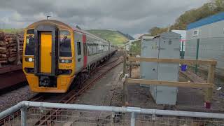 My train home passing the log train in Machynlleth [upl. by Ellerahc512]