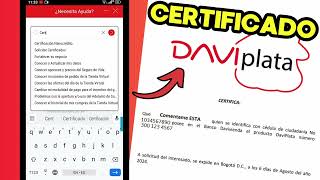 📲Cómo Descargar CERTIFICADO DAVIPLATA │Certificado Bancario │ 2024 fácil y rápido [upl. by Ovida809]