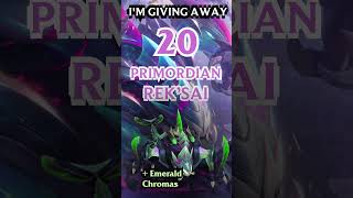 20 Primordian RekSai skins and chromas Give Away leagueoflegends [upl. by Gaby339]