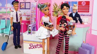 Sniffycat Barbie Family Sugar amp Spice Airplane Trip Family  Toys and Dolls Fun for Kids [upl. by Aliekat604]