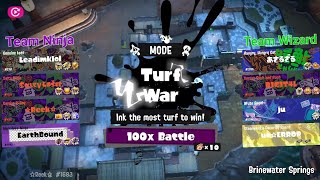 Splatoon 3  Splatoween 2024  Open 100x Battle  Brinewater Springs  Team Ninja vs Team Wizard [upl. by Eelannej]