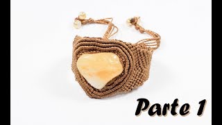 Pulsera con cuarzo parte 1  Macrame [upl. by Lsiel]