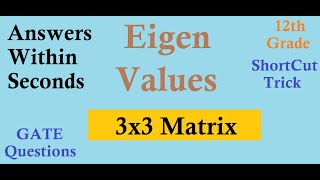 Shortcut Trick to Find EigenValues of 3x3 Matrix [upl. by Eimma]