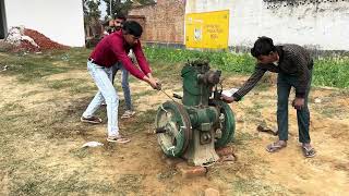 Lister engine 10 hp starting  Techbala  Techwala [upl. by Goth]