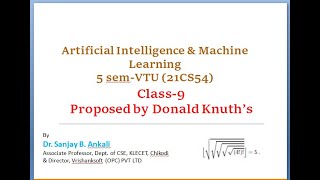 Donald Knuths problem  Artificial Intelligence amp Machine Learning  21CS54 [upl. by Aicilanna]