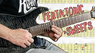 Sweeping Pentatonic Scales Guitar Lesson [upl. by Llehcam]