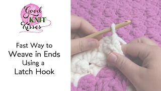 Fast Way to Finish yarn tails Weaving ends with Latch hook [upl. by Jessi]