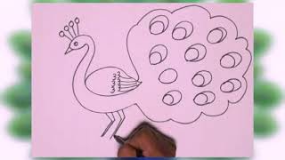 DIY  How to draw National birds  Lophophorus Danfe  Oriental Magpie  Peacock [upl. by Fabio]