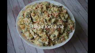 Balta mišrainė  Baltos mišrainės receptas  Kaip gaminti baltą mišrainę  Russian salad [upl. by Trudi]