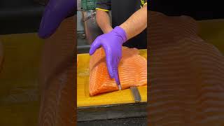 Satisfying Skill How to Perfectly Remove Salmon Skin for Sushi salmon sushi Sashimi [upl. by Pavla]