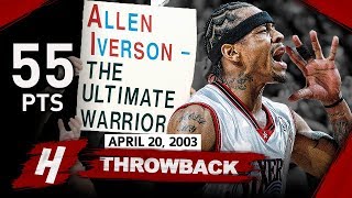 Allen Iverson EPIC FULL GAME 1 Highlights vs Hornets 2003 Playoffs  55 Pts Playoff CareerHIGH [upl. by Berky598]