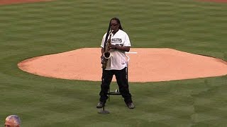 Clarence Clemons plays the national anthem [upl. by Ginsberg439]