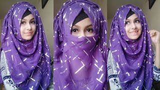 Easy Hijab and Niqab Tutorial for students  Noshin Nower ❤ [upl. by Floridia]