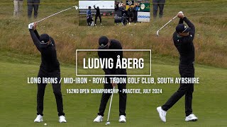 Ludvig Åberg Golf Swing LongMid Irons faceon  Royal Troon South Ayrshire Scotland July 2024 [upl. by Aztilem]